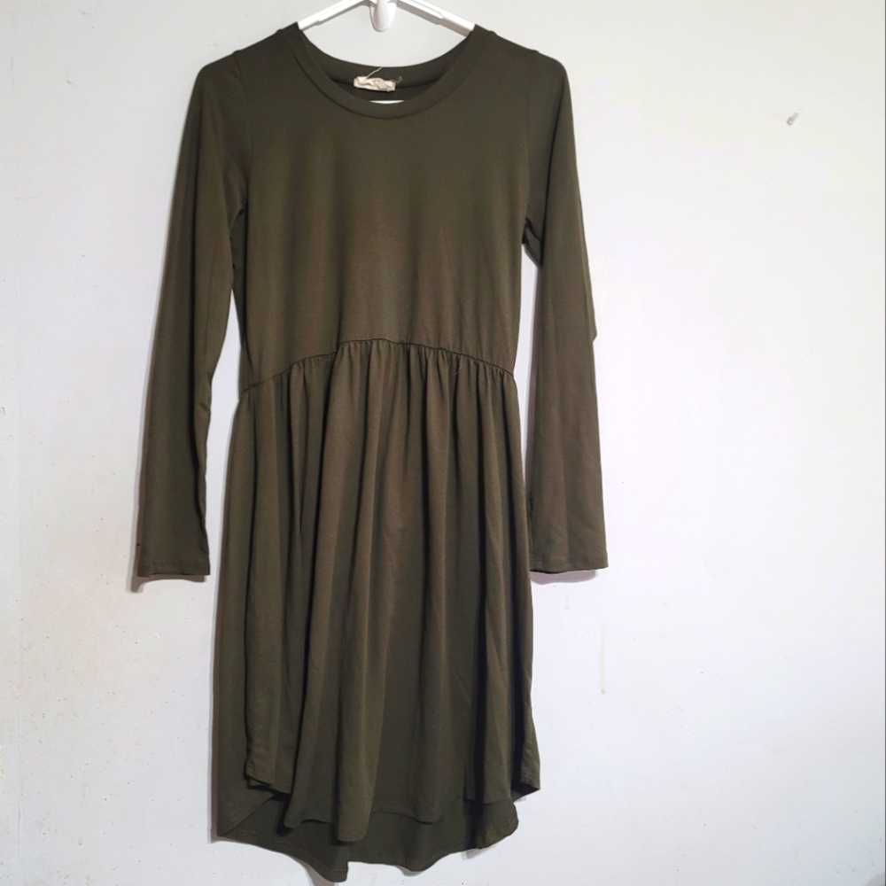 BETSEYS BOUTIQUE Dress Size‎ Small Olive Green Boho Coastal Cowgirl Western Army